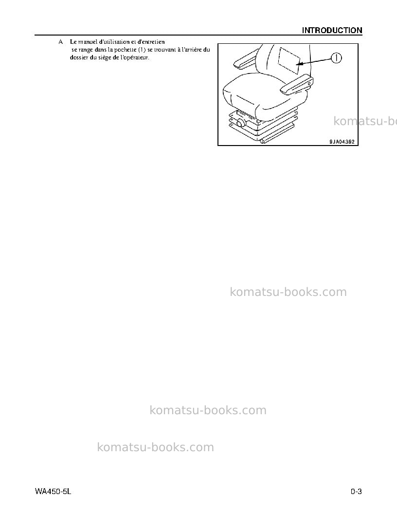Komatsu wa450-5usa-l Manuel d'utilisation couverture Page 7 Komatsu wa450-5usa-l Manuel d'utilisation couverture Page 7