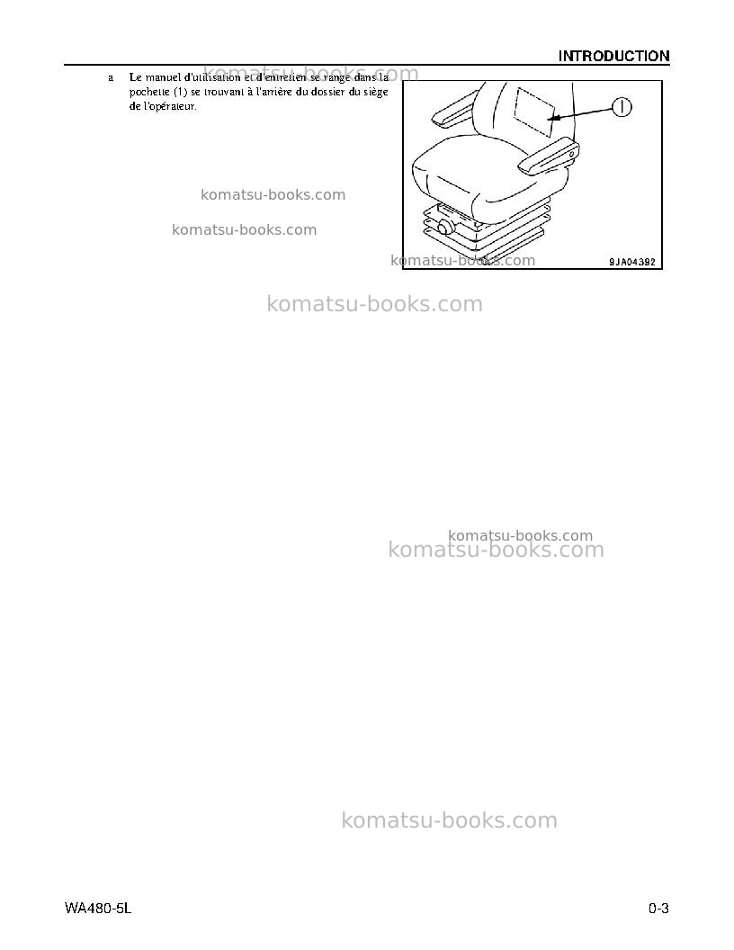 Komatsu wa480-5usa-l Manuel d'utilisation couverture Page 7 Komatsu wa480-5usa-l Manuel d'utilisation couverture Page 7