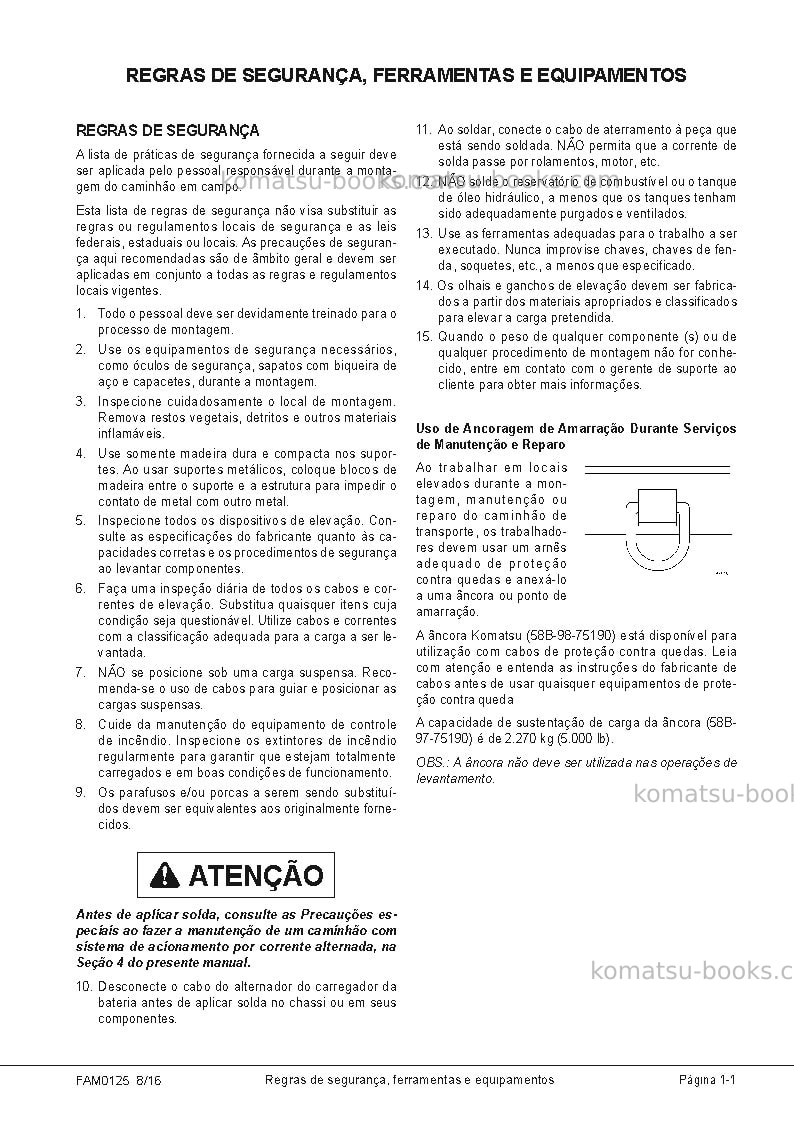 Komatsu 930e-4usa Manual de montagem em campo capa Página 7 Komatsu 930e-4usa Manual de montagem em campo capa Página 7