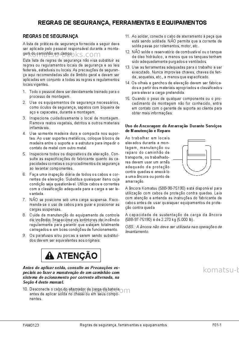 Komatsu 830e-1usa-ac Manual de montagem em campo capa Página 7 Komatsu 830e-1usa-ac Manual de montagem em campo capa Página 7
