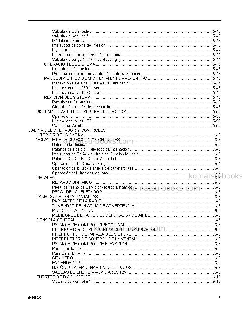 Komatsu 960e-2usa-k Manual de operación cover Page 7 Komatsu 960e-2usa-k Manual de operación cover Page 7