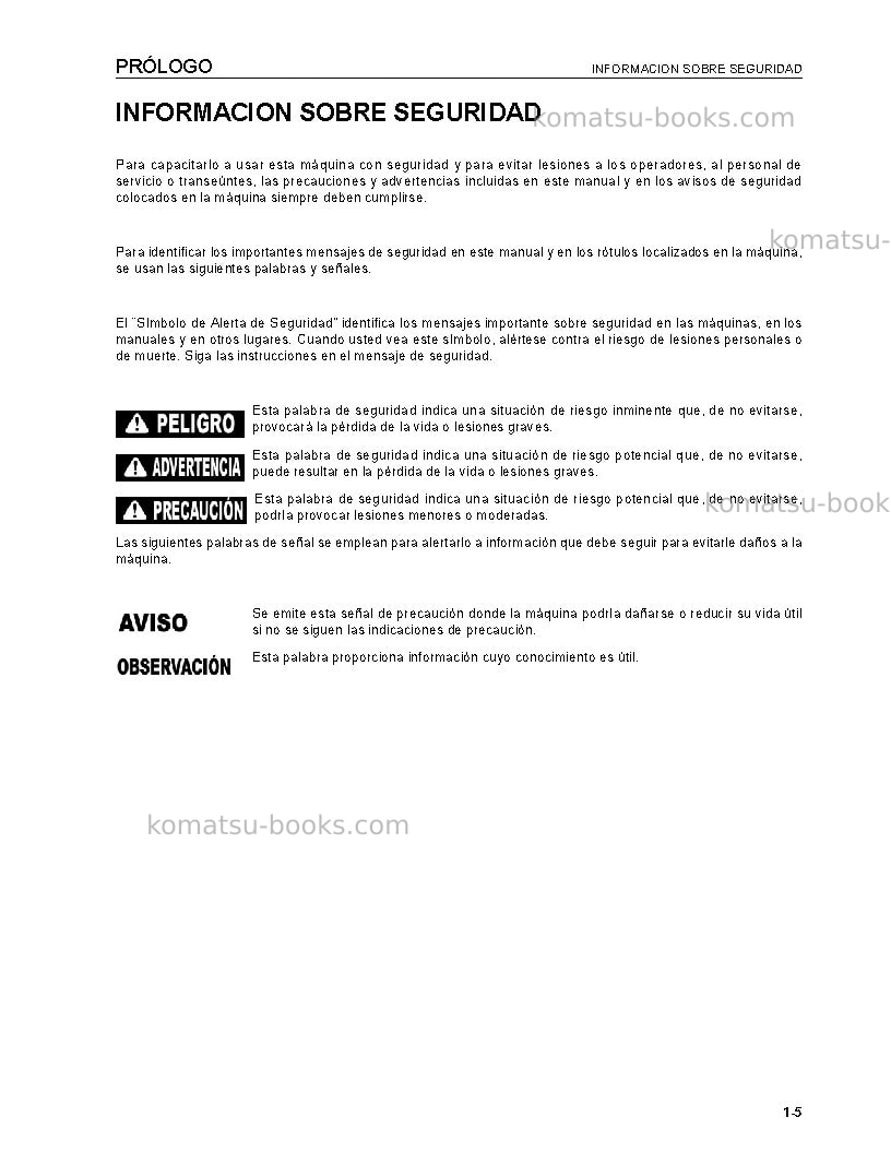 Komatsu d475a-5jpn-e0 Manual de operación cover Page 7