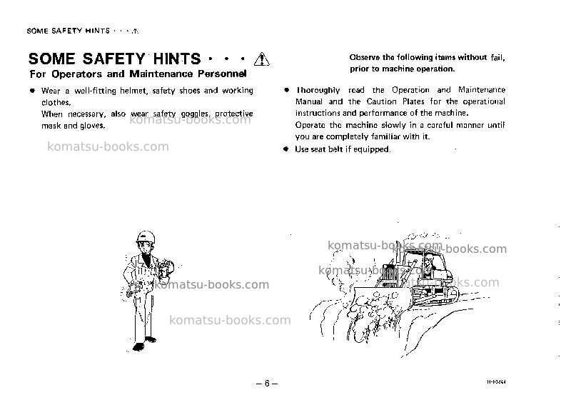Komatsu d50a-16jpn Operation manual cover Page 7 Komatsu d50a-16jpn Operation manual cover Page 7