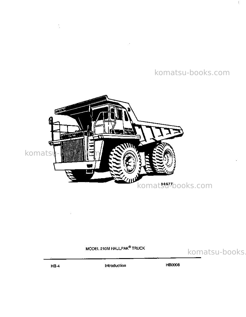 Komatsu 210musa Operation manual cover Page 7 Komatsu 210musa Operation manual cover Page 7