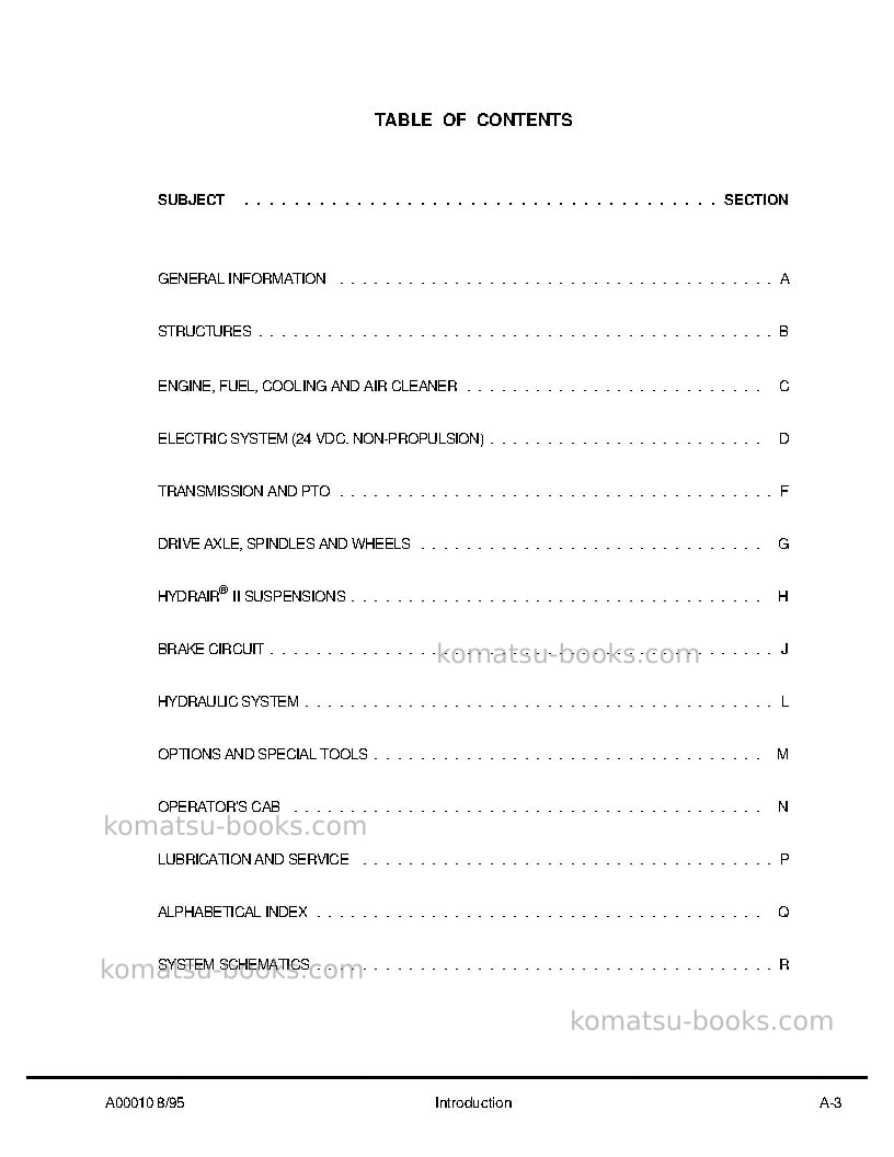 Komatsu 210musa Repair & maintenance cover Page 7