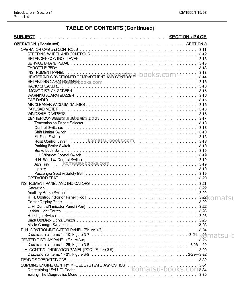 Komatsu 530musa Operation manual cover Page 7