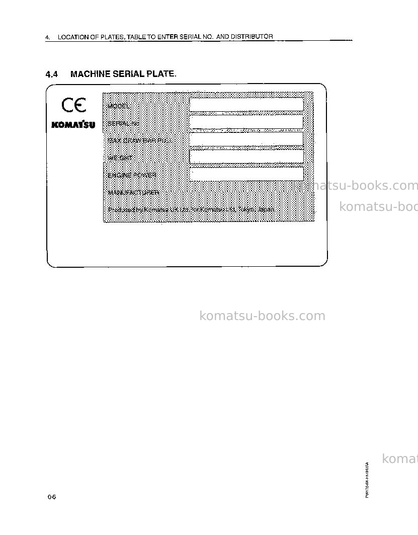 Komatsu pw170es-6gbr-k Operation manual cover Page 7
