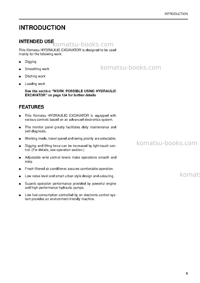 Komatsu pc340nlc-6gbr-k Operation manual cover Page 7 Komatsu pc340nlc-6gbr-k Operation manual cover Page 7