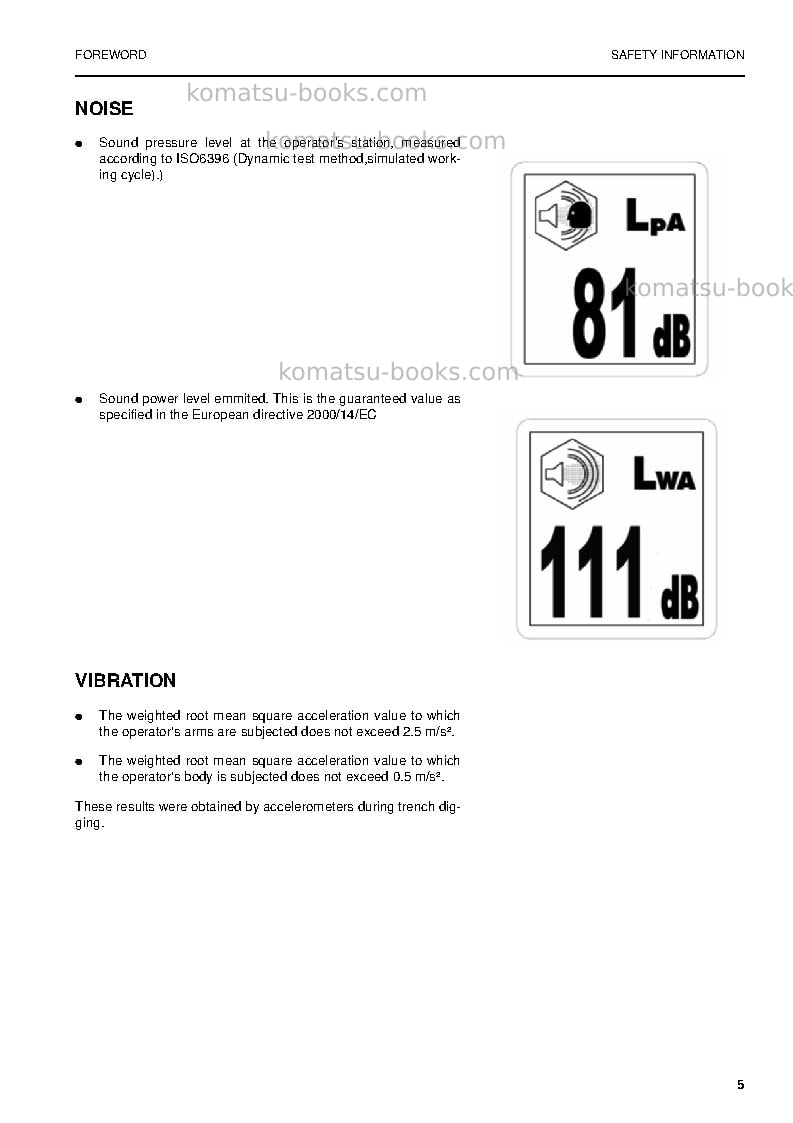 Komatsu pc750se-6gbr-k Operation manual cover Page 7