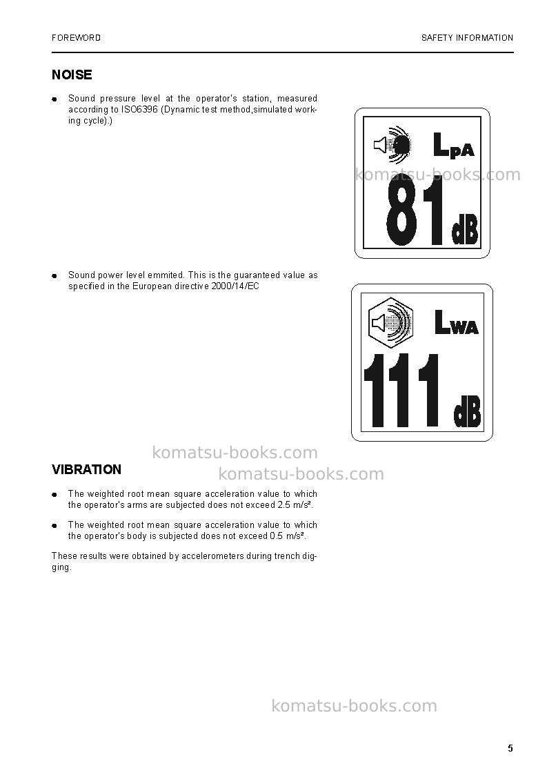 Komatsu pc750lc-6gbr-1 Operation manual cover Page 7 Komatsu pc750lc-6gbr-1 Operation manual cover Page 7