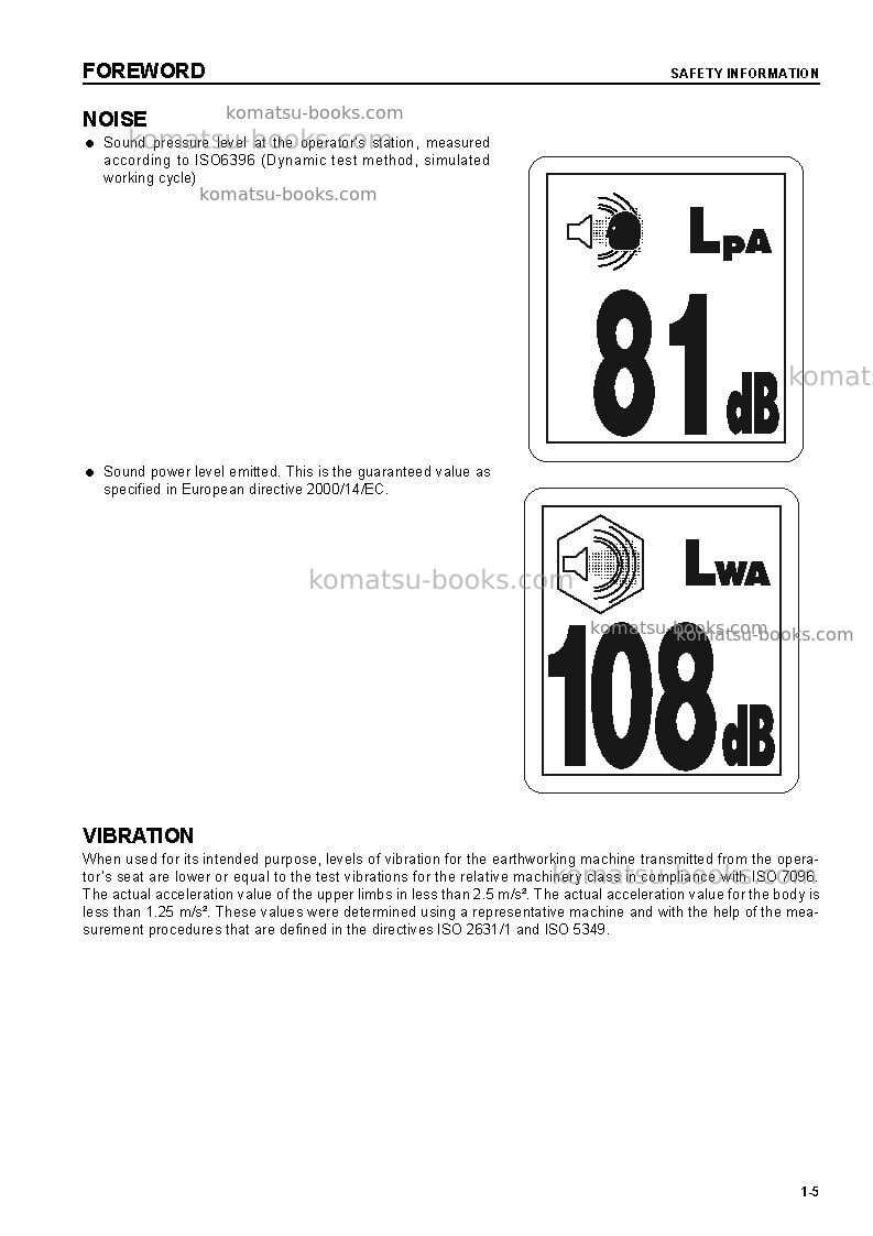 Komatsu d41e-6bra Operation manual cover Page 7 Komatsu d41e-6bra Operation manual cover Page 7