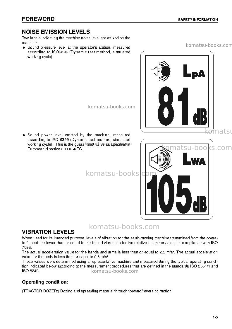 Komatsu d41e-6bra Operation manual cover Page 7 Komatsu d41e-6bra Operation manual cover Page 7