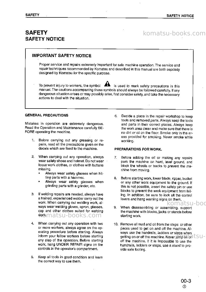 Komatsu pc450lc-6gbr-k Repair & maintenance cover Page 7 Komatsu pc450lc-6gbr-k Repair & maintenance cover Page 7