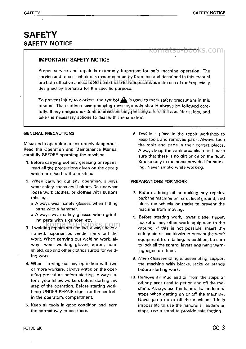 Komatsu pc150lgp-6gbr-k Repair & maintenance cover Page 7
