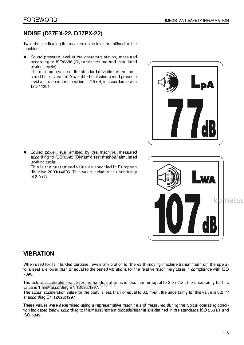Komatsu d31px-22jpn Operation manual cover Page 7 Komatsu d31px-22jpn Operation manual cover Page 7