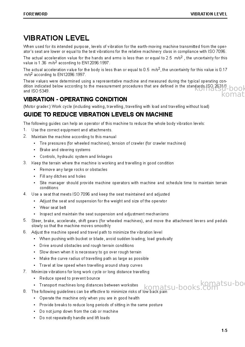 Komatsu gd675-6jpn Operation manual cover Page 7