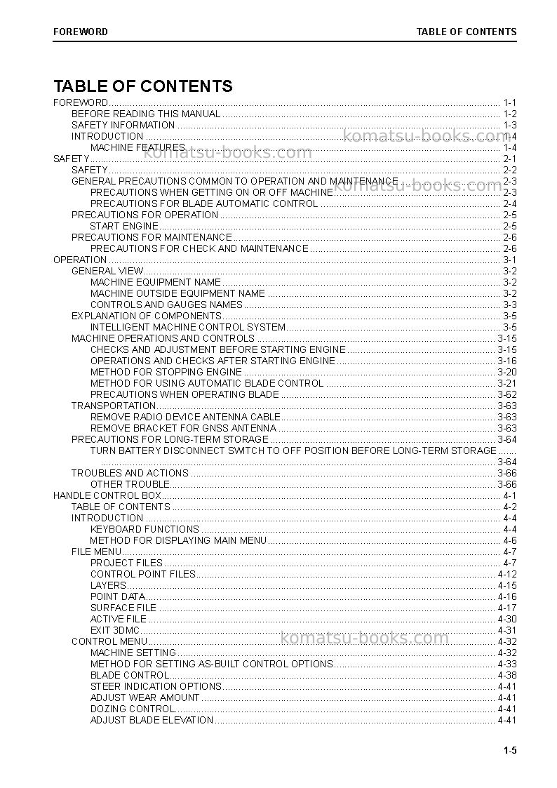 Komatsu d85exi-18jpn Operation manual cover Page 7 Komatsu d85exi-18jpn Operation manual cover Page 7