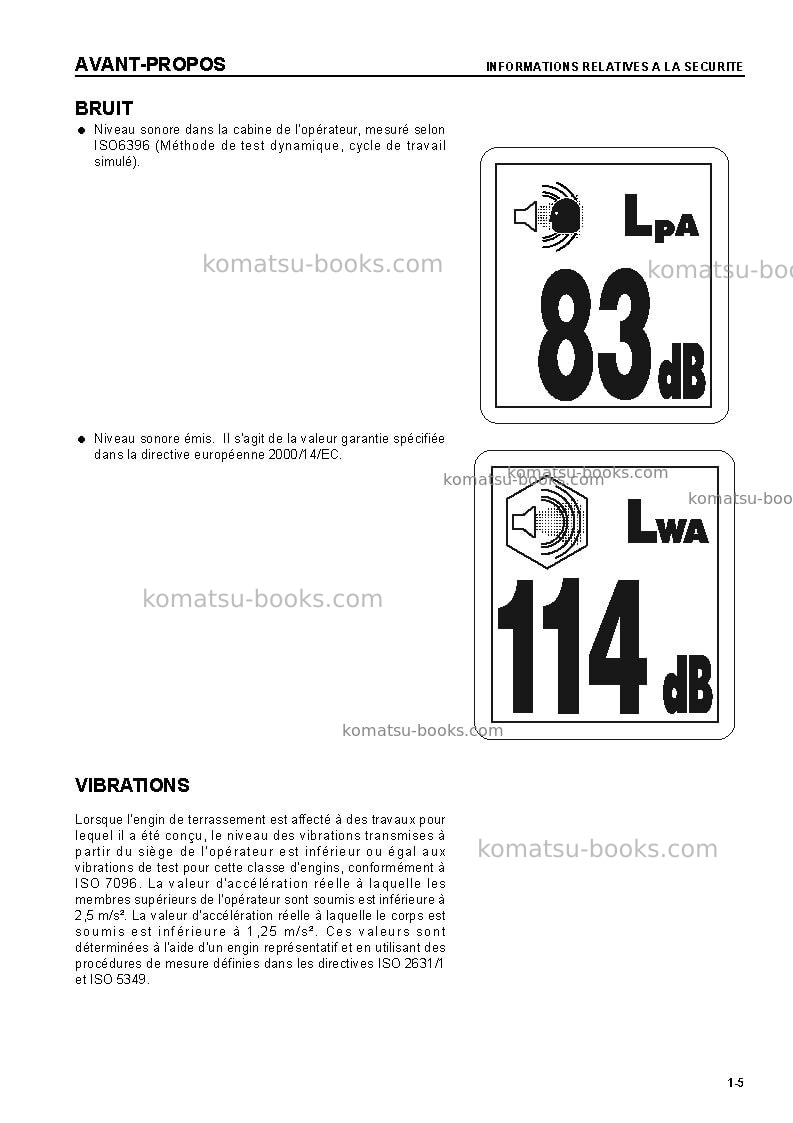Komatsu d275ax-5jpn Manuel d'utilisation couverture Page 7