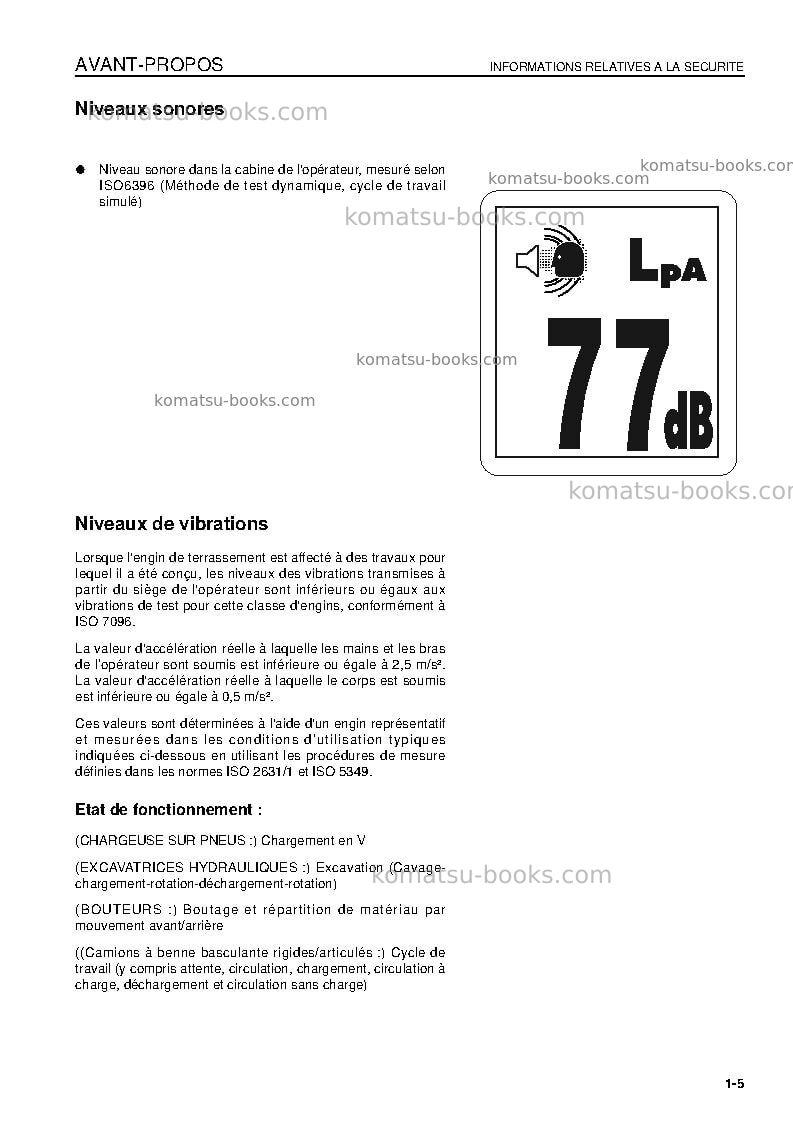 Komatsu hd605-7jpn Manuel d'utilisation couverture Page 7 Komatsu hd605-7jpn Manuel d'utilisation couverture Page 7
