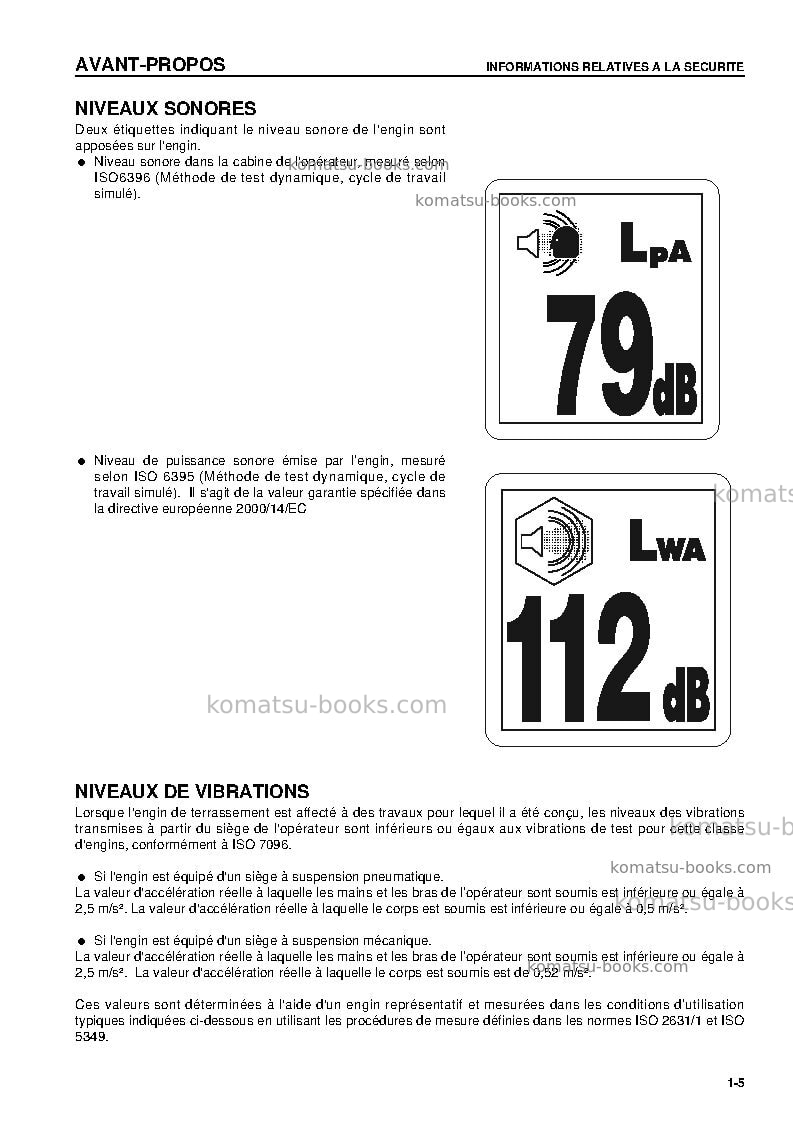Komatsu d85px-15jpn Manuel d'utilisation couverture Page 7 Komatsu d85px-15jpn Manuel d'utilisation couverture Page 7