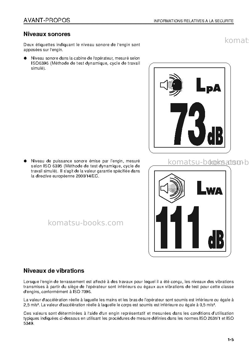 Komatsu wa600-6jpn Manuel d'utilisation couverture Page 7 Komatsu wa600-6jpn Manuel d'utilisation couverture Page 7