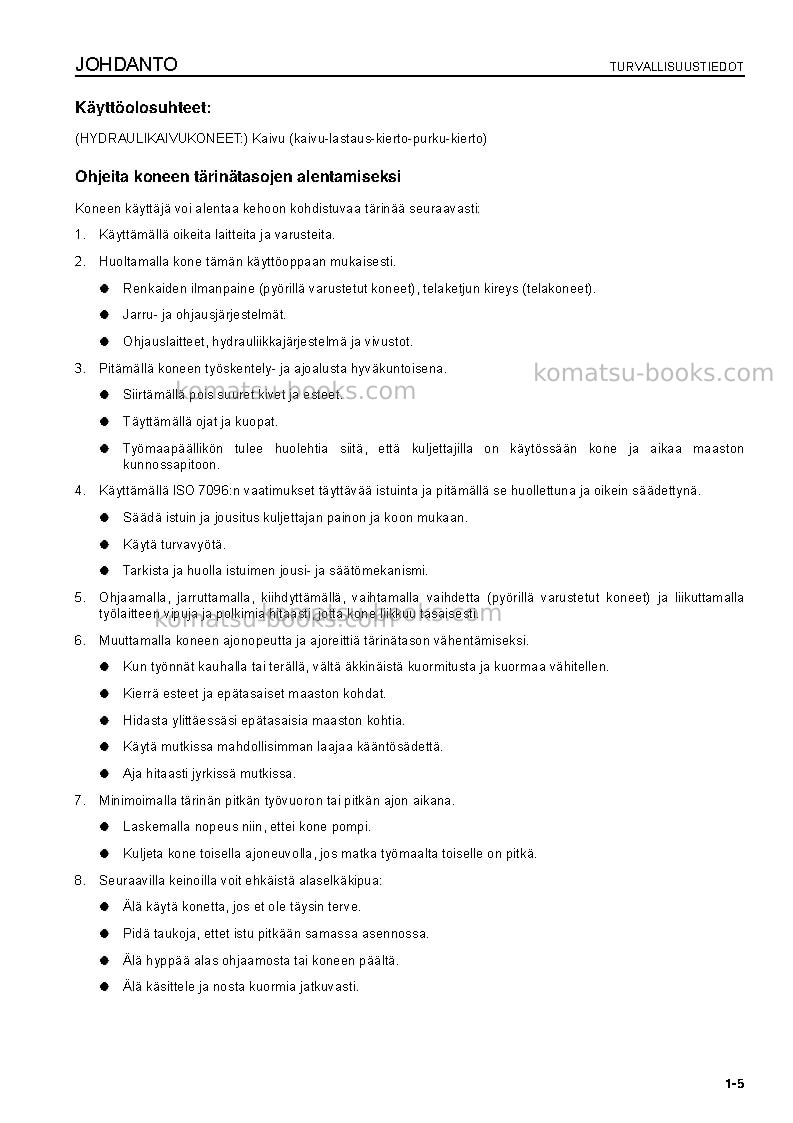 Komatsu pc2000-8jpn Operation manual cover Page 7