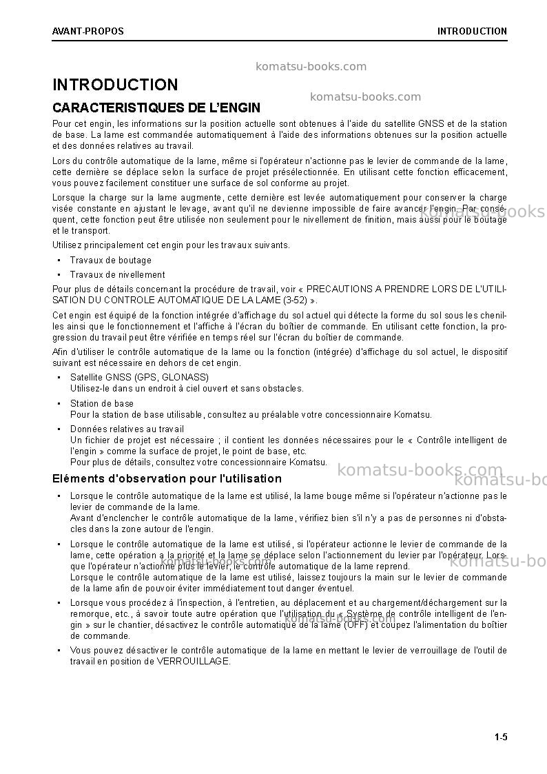 Komatsu d65pxi-18jpn Manuel d'utilisation couverture Page 7