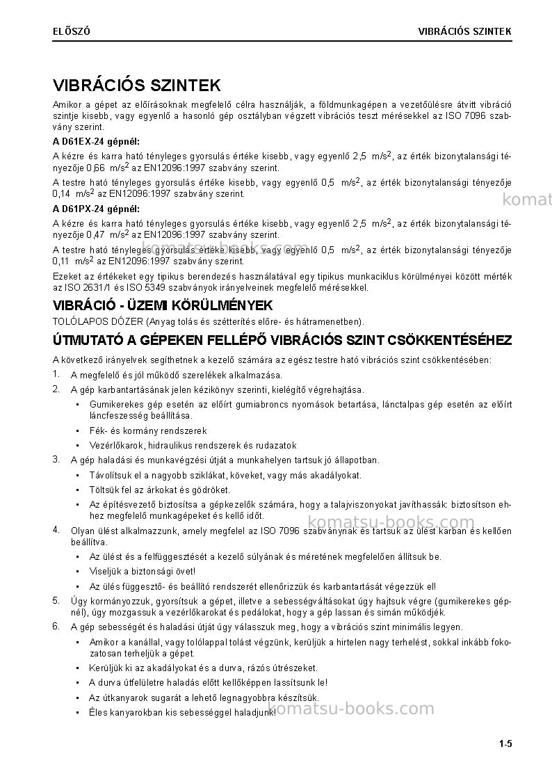 Komatsu d61ex-24jpn Operation manual cover Page 7