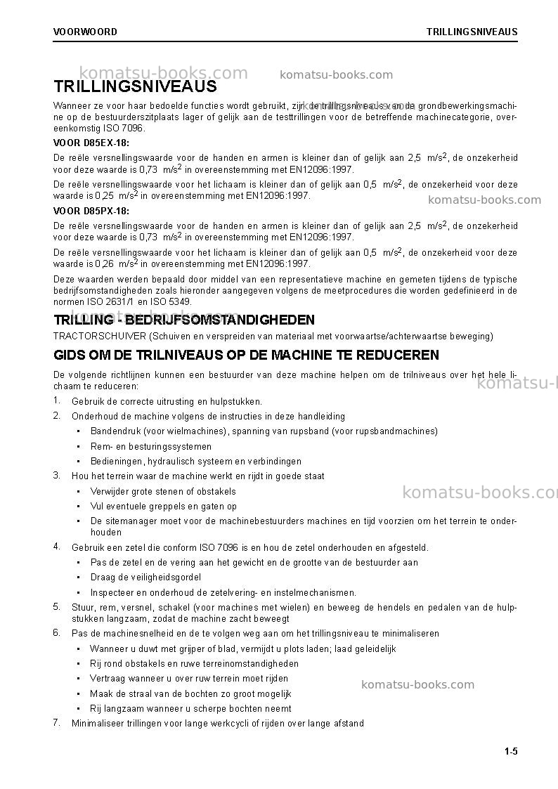 Komatsu d85px-18jpn Operation manual cover Page 7 Komatsu d85px-18jpn Operation manual cover Page 7
