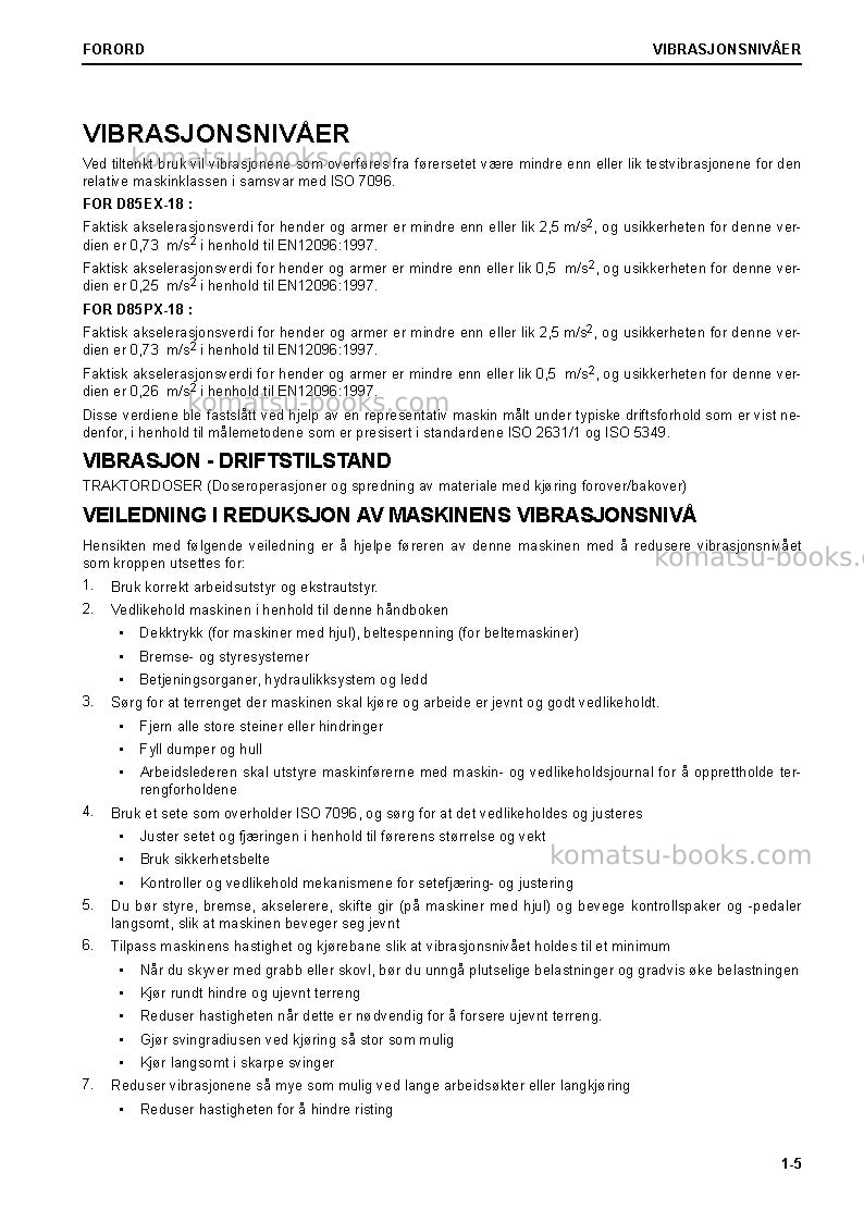 Komatsu d85px-18jpn Operation manual cover Page 7 Komatsu d85px-18jpn Operation manual cover Page 7