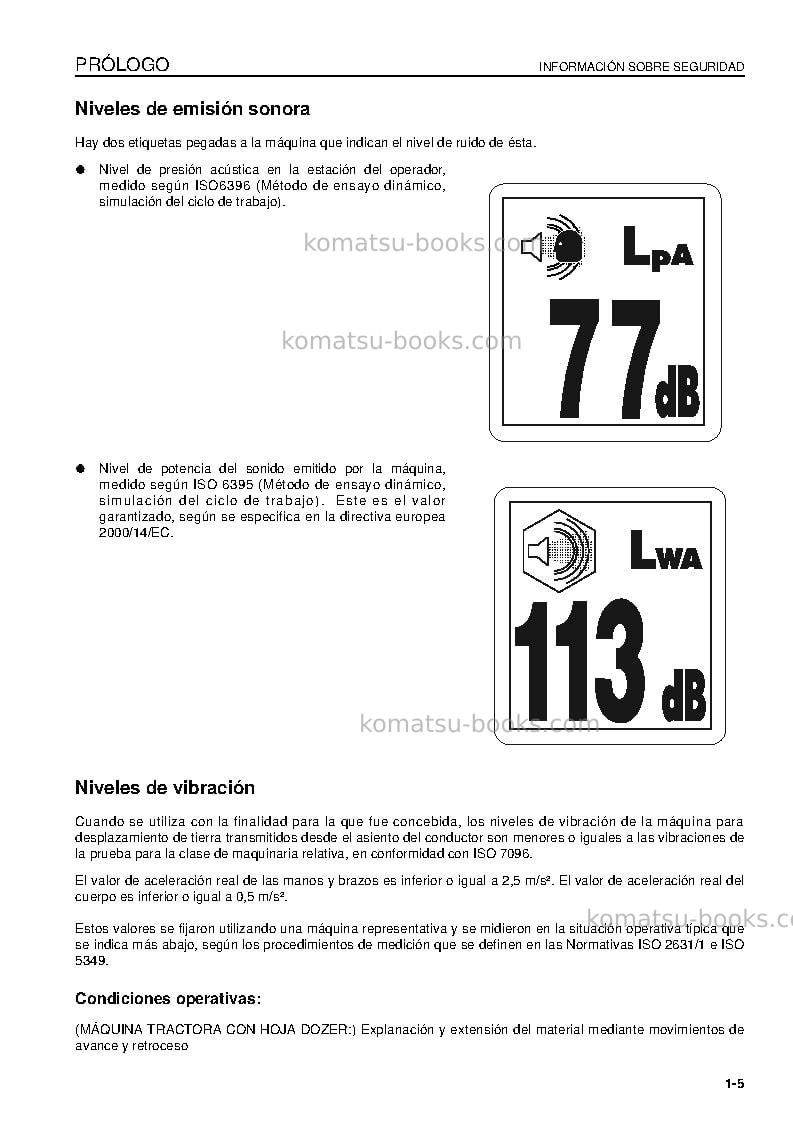Komatsu d375a-5jpn-e0 Manual de operación cover Page 7
