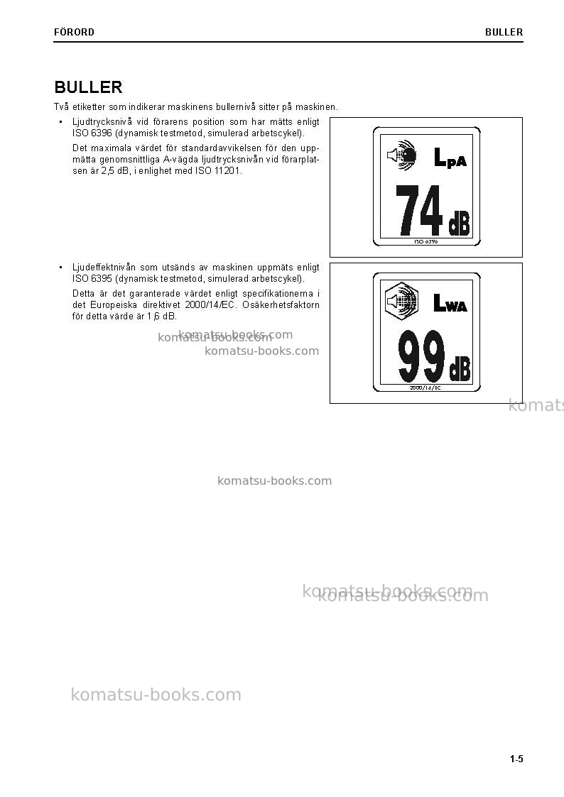 Komatsu pc78us-10jpn Operation manual cover Page 7 Komatsu pc78us-10jpn Operation manual cover Page 7