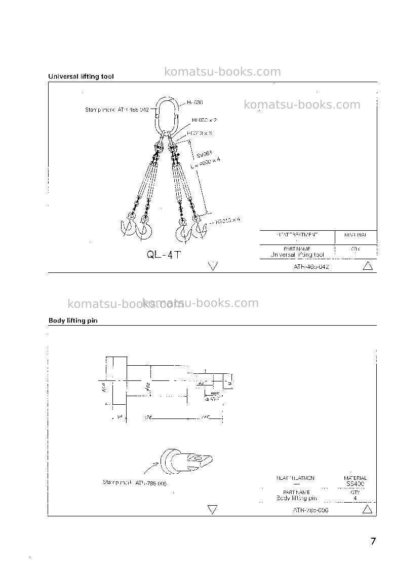 Komatsu hd465-5jpn Field assembly manual cover Page 7 Komatsu hd465-5jpn Field assembly manual cover Page 7