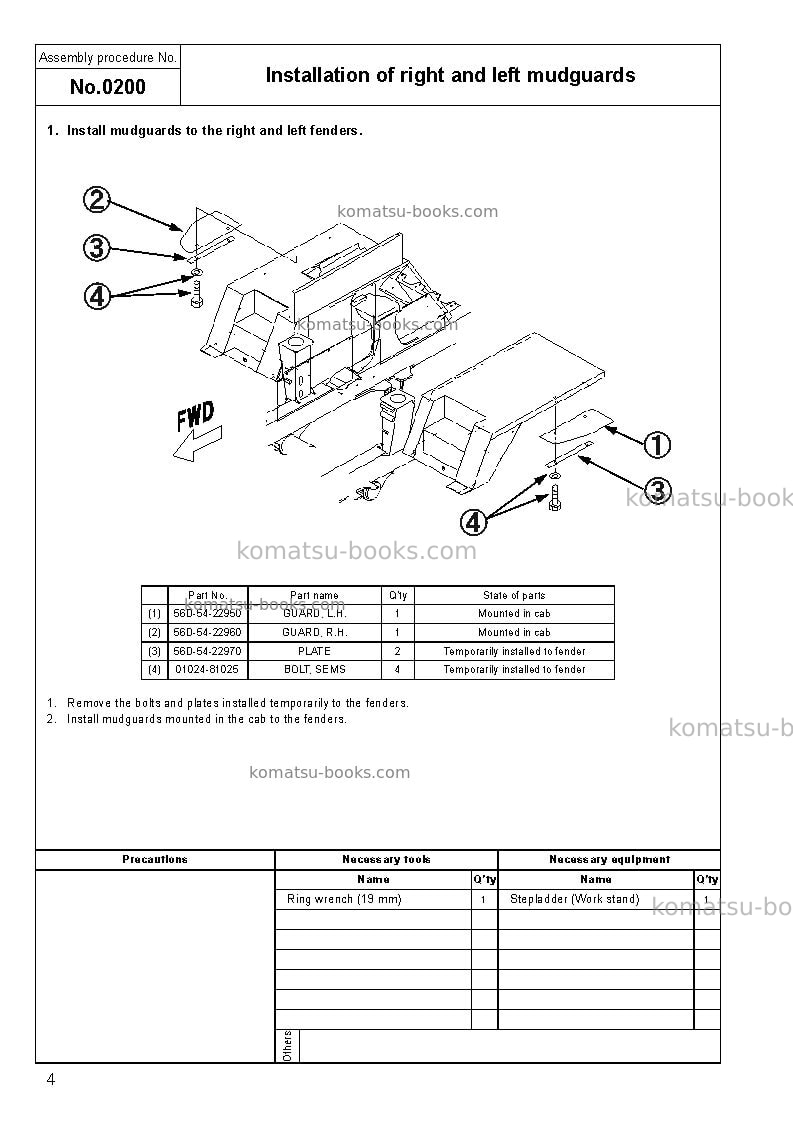 Komatsu hm350-2jpn Field assembly manual cover Page 7 Komatsu hm350-2jpn Field assembly manual cover Page 7