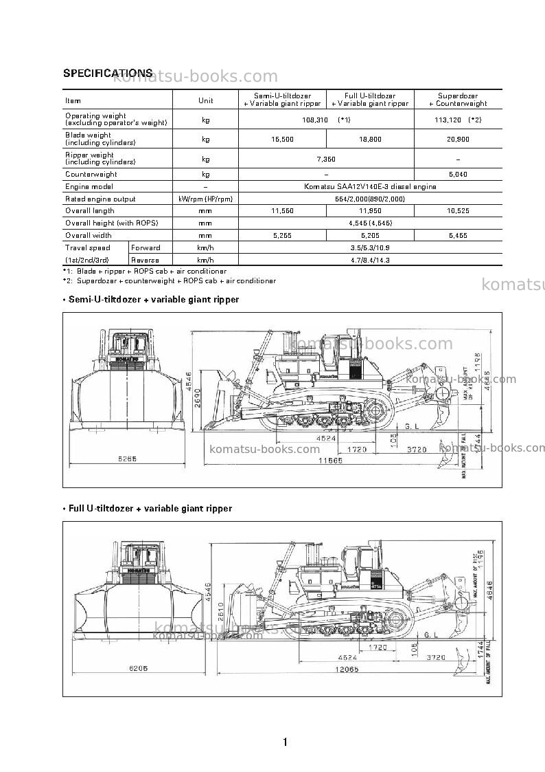 Komatsu d475a-5jpn-e0 Field assembly manual cover Page 7 Komatsu d475a-5jpn-e0 Field assembly manual cover Page 7