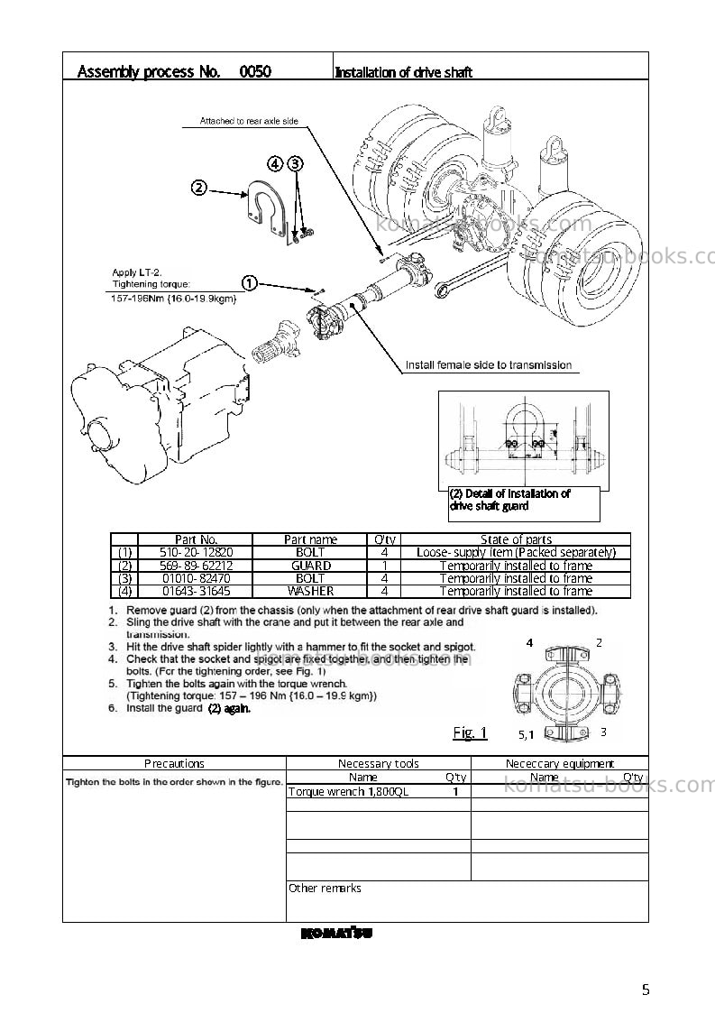 Komatsu hd325-6jpn Field assembly manual cover Page 7