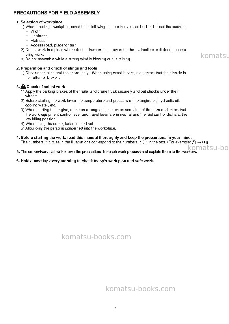 Komatsu d85ms-15jpn Field assembly manual cover Page 7 Komatsu d85ms-15jpn Field assembly manual cover Page 7