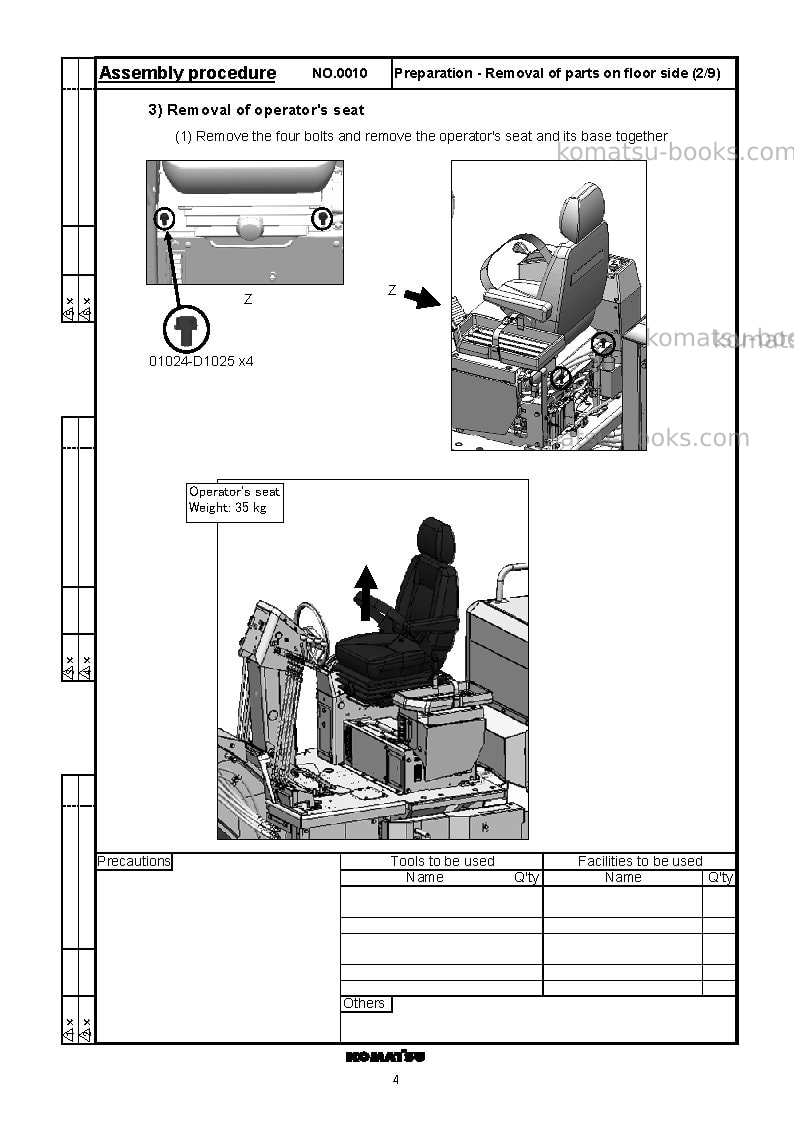 Komatsu gd755-5jpn-r Field assembly manual cover Page 7