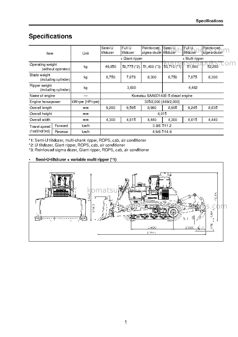 Komatsu d275a-5jpn-r Field assembly manual cover Page 7