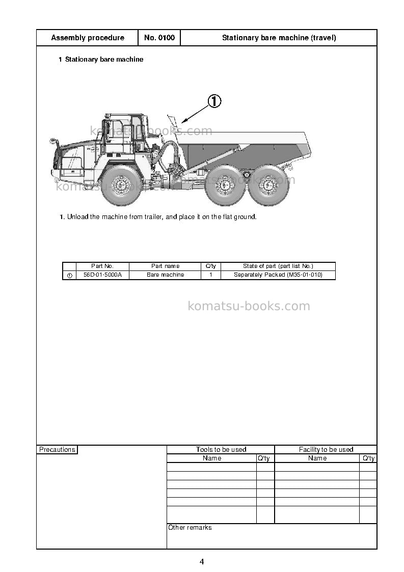 Komatsu hm300-5jpn Field assembly manual cover Page 7 Komatsu hm300-5jpn Field assembly manual cover Page 7