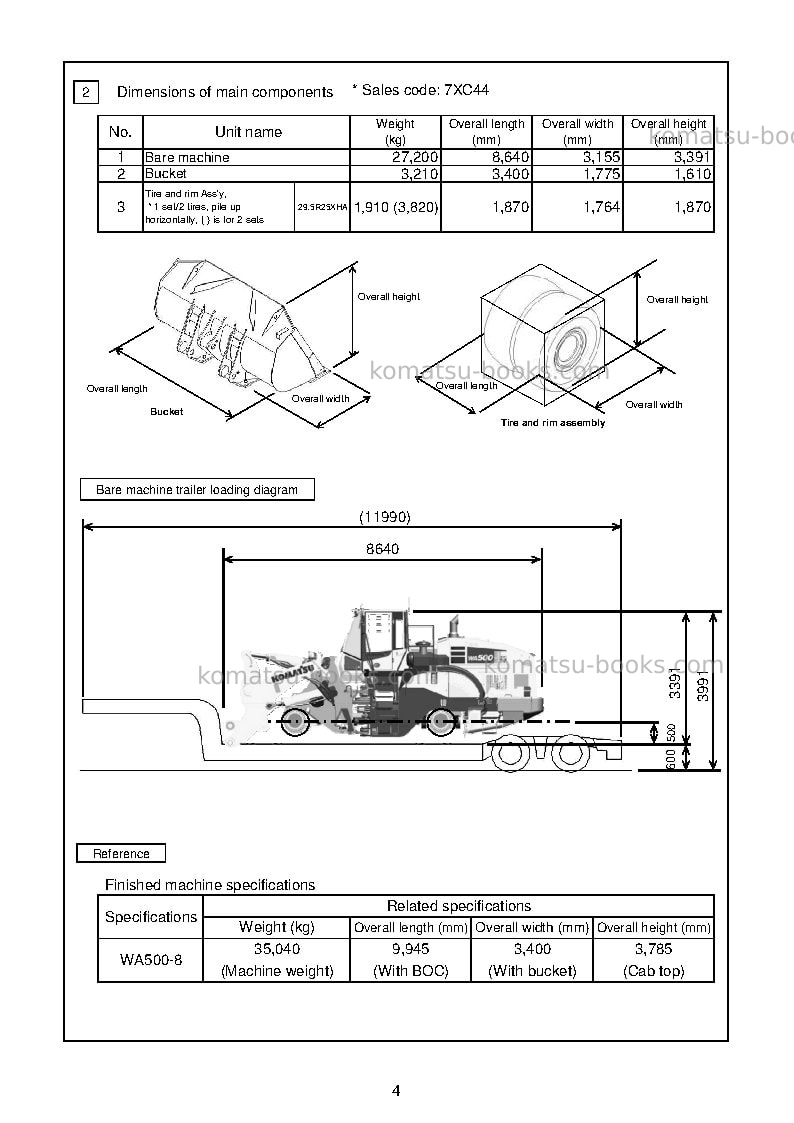 Komatsu wa500-8jpn Field assembly manual cover Page 7 Komatsu wa500-8jpn Field assembly manual cover Page 7