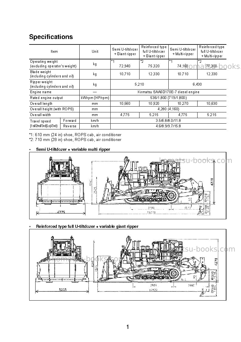 Komatsu d375a-8jpn Field assembly manual cover Page 7 Komatsu d375a-8jpn Field assembly manual cover Page 7