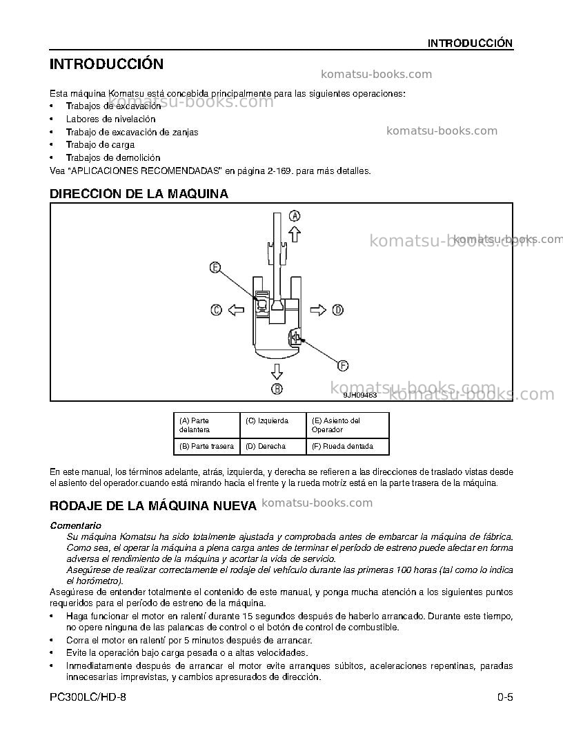 Komatsu pc300hd-8usa Manual de operación cover Page 7 Komatsu pc300hd-8usa Manual de operación cover Page 7