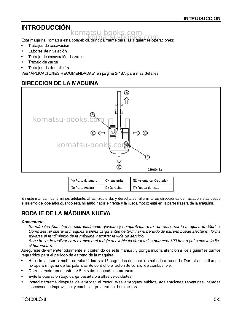 Komatsu pc400lc-8usa Manual de operación cover Page 7 Komatsu pc400lc-8usa Manual de operación cover Page 7