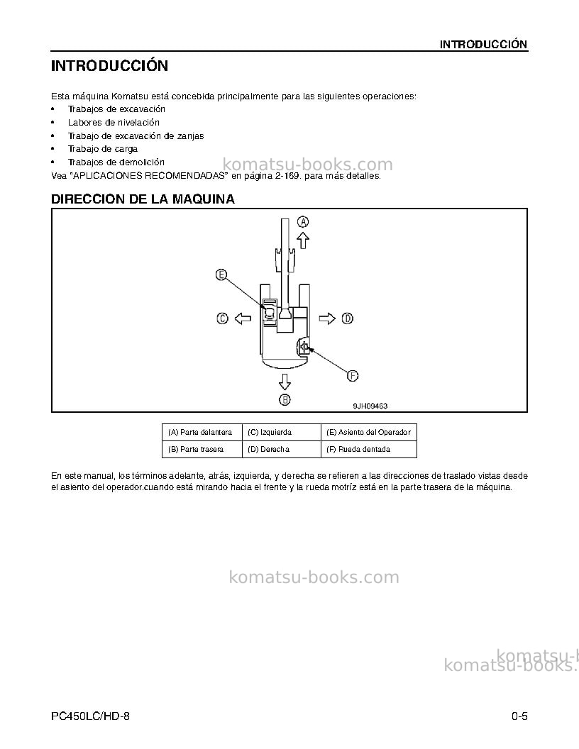 Komatsu pc450lc-8usa Manual de operación cover Page 7