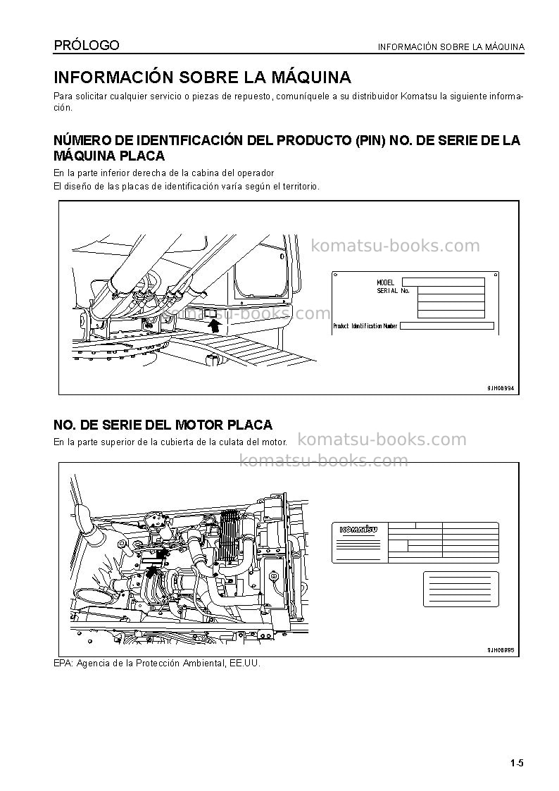 Komatsu pc200-8bra Manual de operación cover Page 7 Komatsu pc200-8bra Manual de operación cover Page 7