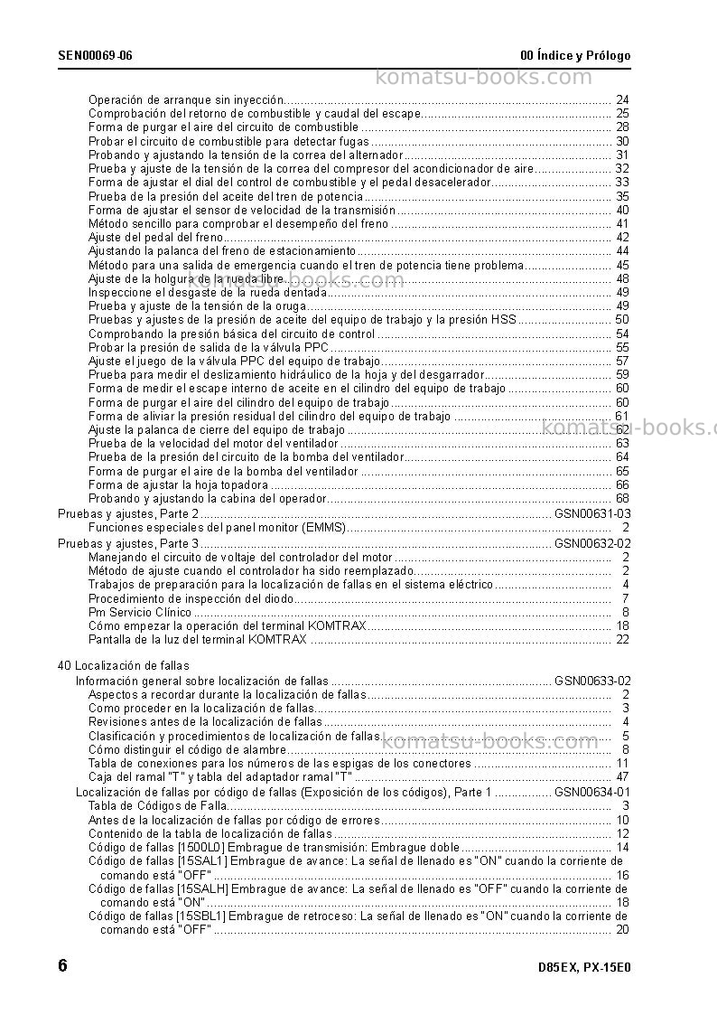 Komatsu d85px-15jpn-e0 Reparación y mantenimiento cover Page 7 Komatsu d85px-15jpn-e0 Reparación y mantenimiento cover Page 7