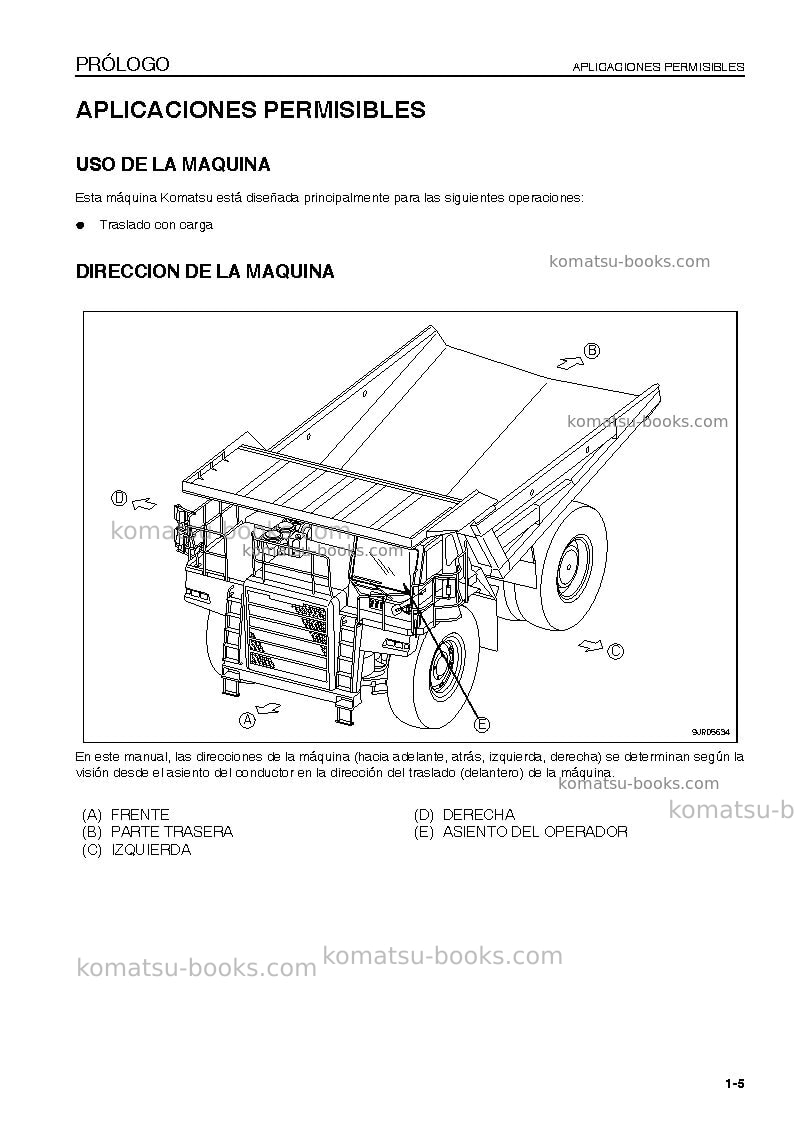 Komatsu hd785-7jpn Manual de operación cover Page 7 Komatsu hd785-7jpn Manual de operación cover Page 7