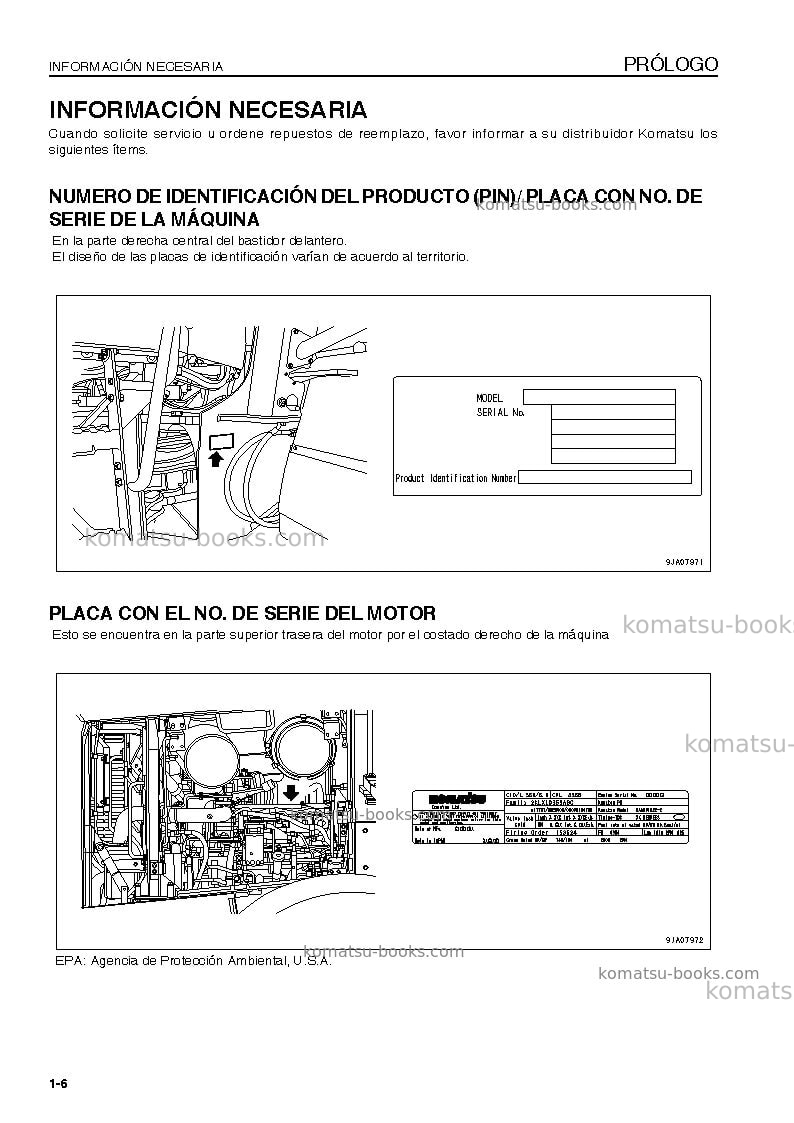 Komatsu wa380-6jpn Manual de operación cover Page 7 Komatsu wa380-6jpn Manual de operación cover Page 7