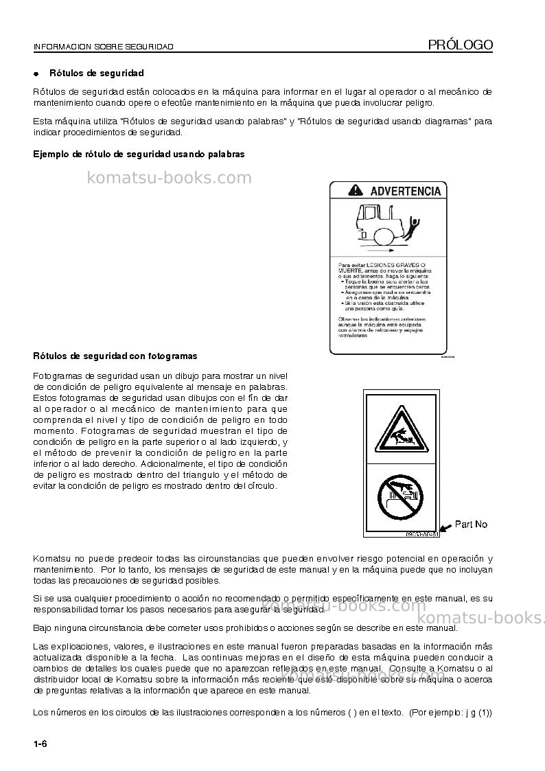 Komatsu wa250-6jpn-for n. america Manual de operación cover Page 7 Komatsu wa250-6jpn-for n. america Manual de operación cover Page 7